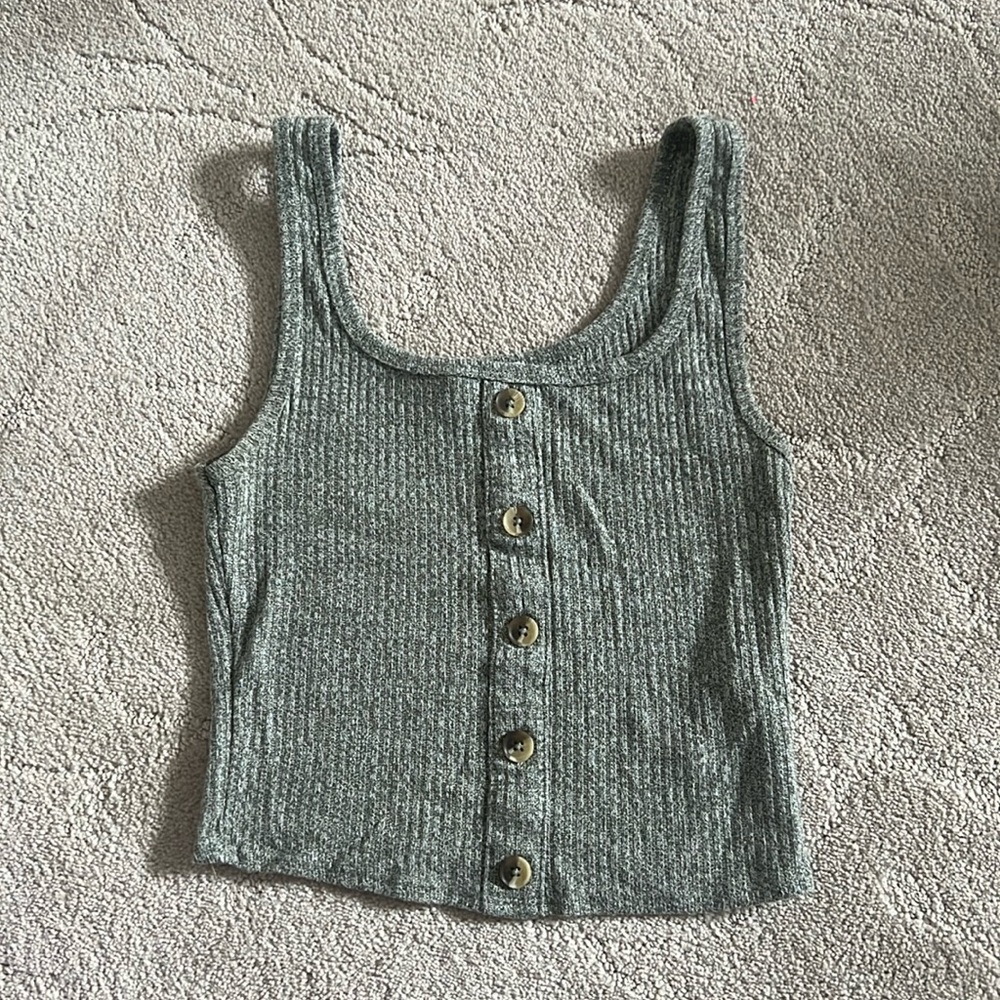 VERY LIGHTLY USED!!!! Greenish/gray cropped top
